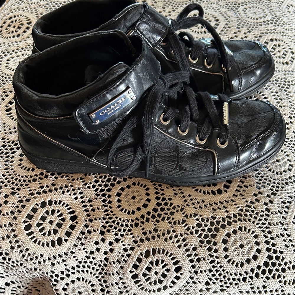 Coach Black Sneakers with Silver Logo - Picture 5 of 8